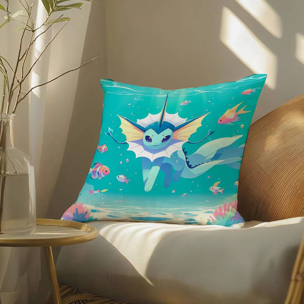 Pokemon Gold Silver Anime Plush Pillow Cover Soft Short Plush Cushion Cover For Sofa Bedroom Living Room Decor Gift