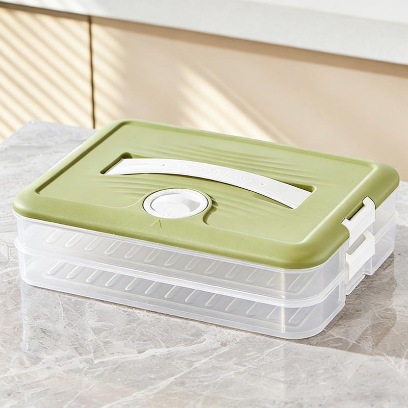 Home Multi-Layer Dumpling Box, Frozen Dumpling Special Kitchen Refrigerator Storage Box, Fresh-Keeping Box With Timer Function