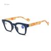 Retro Fashion Reading Spectacles Male Square PC Flat Lenses Female Anti- Blue-Ray Eye Spectacles Finished Prescription Spectacles+1.0