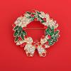 Christmas Brooches for Women Exquisite Cute Santa Bells Brooch Pin Shiny Zircon Garland Badge Trendy Clothes Accessory Jewelry