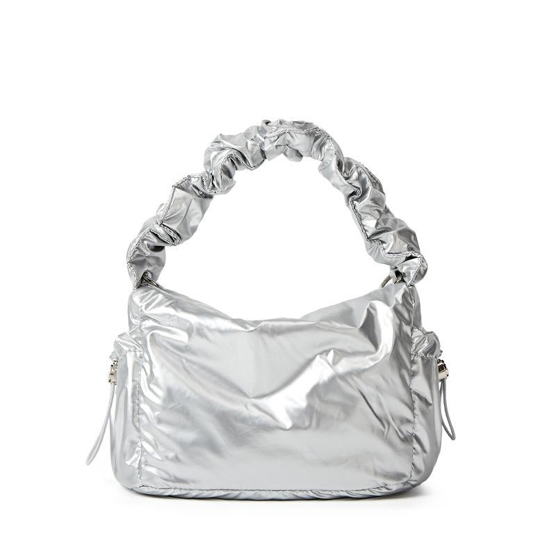 Premium Lazy Wind Drawstring Bag Fashion Versatile Folded Bag Solid Color Simple Handbag Crossbody Lightweight Underarm Bag