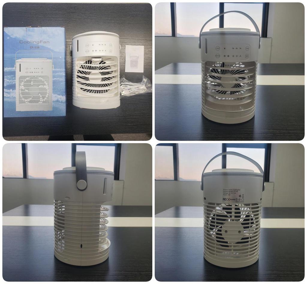 USB Portable Three-Speed Desktop Water-Cooled Fan with Spray Feature