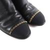 Great CHANEL short boots black leather Women 38 G37826 Used