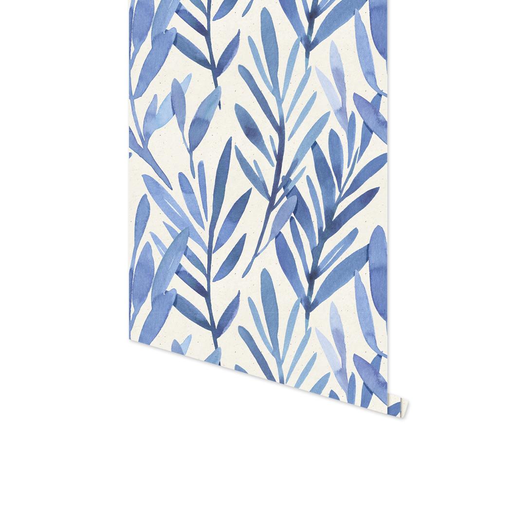 

Watercolor Leaf Peel And Stick Wallpaper Blue Breezy Vinyl Removable Contact Paper Self-Adhesive Wallpaper For Living Room Decor 3mx45cm