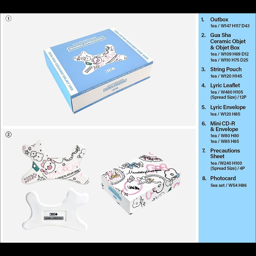 [Pre-order] ILLIT [MAMIHLAPINATAPAI] Gua Sha Keramisch Object ver. + Gratis geschenk