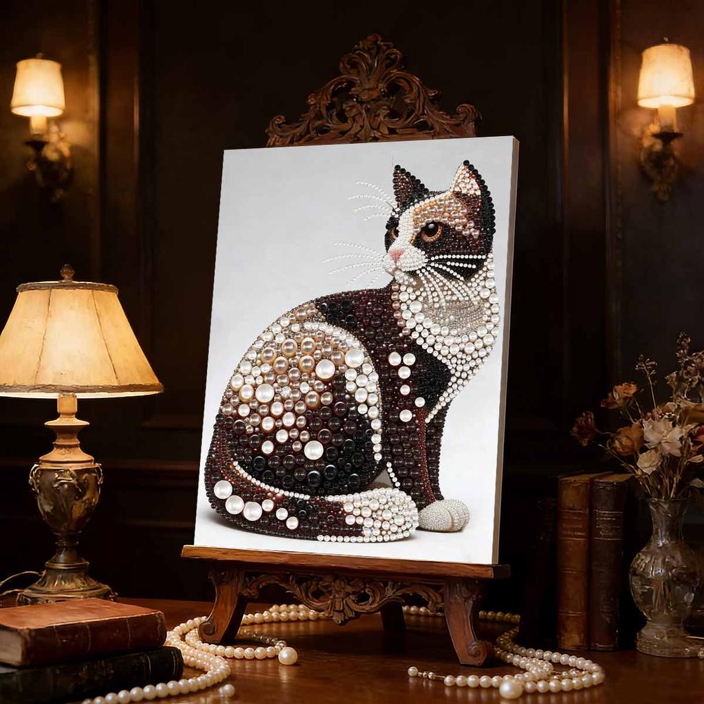 Pearl Painting Kit Domestic Cat Theme Frameless Handicraft DIY Bedroom Decoration Living Room Wall Art Room Decoration Art Craft Decoration