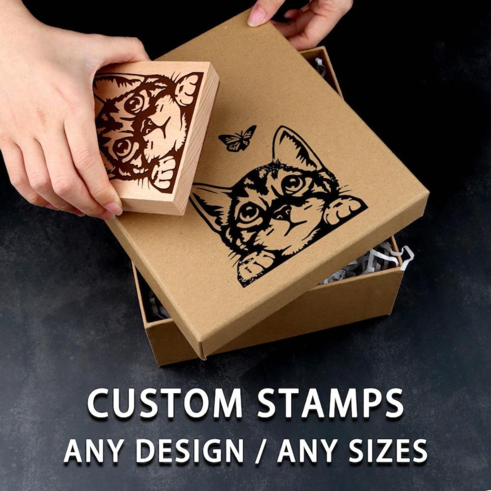 

Personalized Logo Stamp, Custom Logo Stamp, Business Packaging Stamp, Large & Small Size, Personalized Text & Logo Rubber Stamp, Embosser Stamp Rectangle 4x2cm/1.57x0.79in