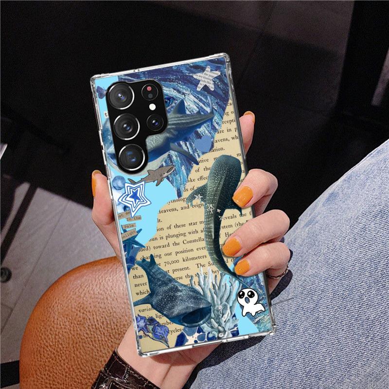 Coque de téléphone Requin-Baleine Océanique Pour Samsung Galaxy S24 S25 Edge S26 Ultra S23 S22 S21 Plus S20 FE + Housse Personnalisée Imprimée Galaxy