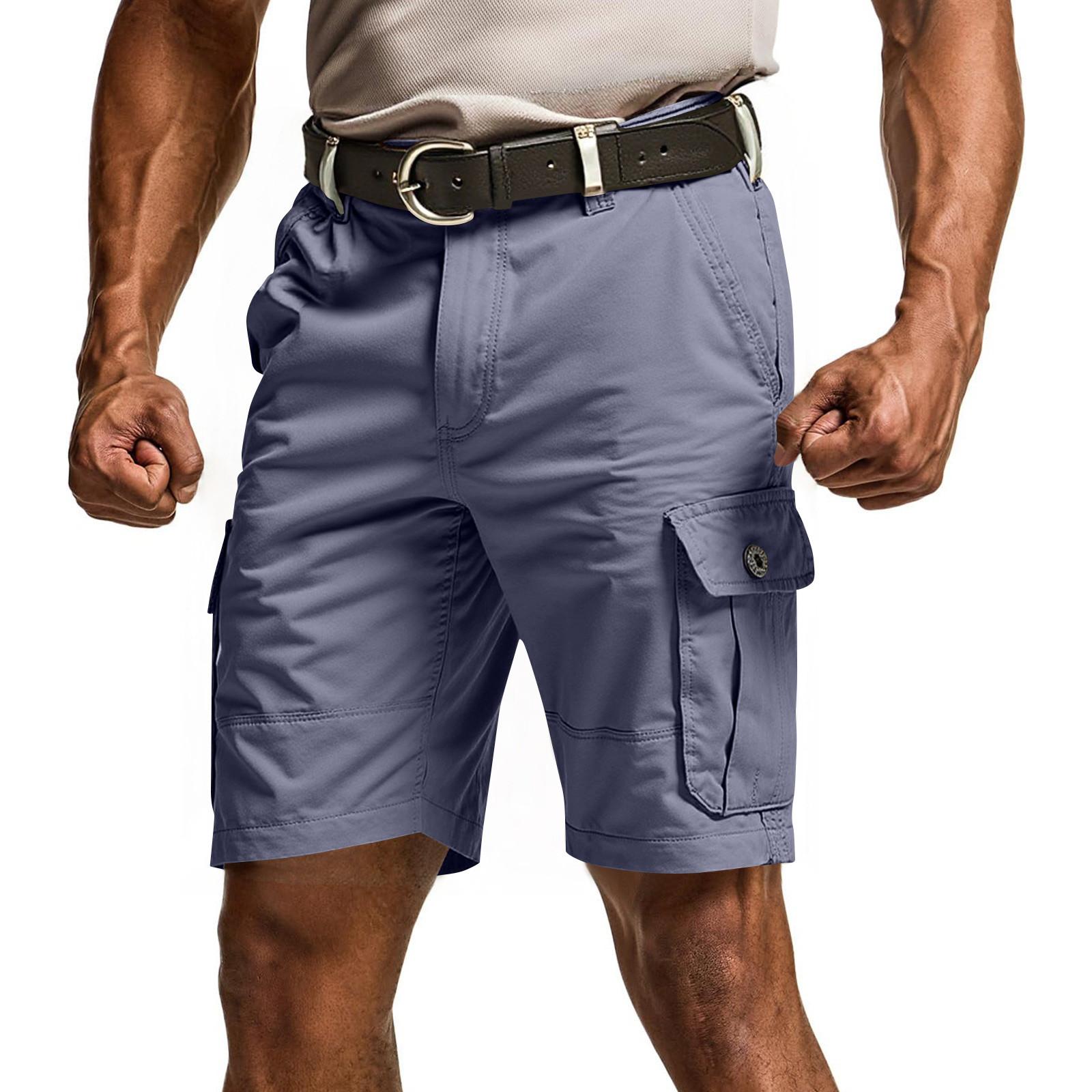 

Мужские однотонные рабочие брюки, хлопковые брюки длиной пять четвертей, ретро-стиль, выстиранные, с несколькими карманами, прямые штанины, рабочие брюки L