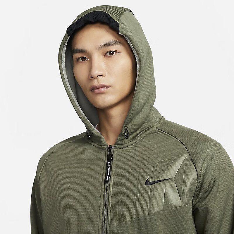 Nike Sweatshirts Men's Green Hooded Moderate Cardigan FN3057-222