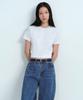 MUSINSA STANDARD WOMAN Women'S Crew Neck Crop T-Shirt [White]