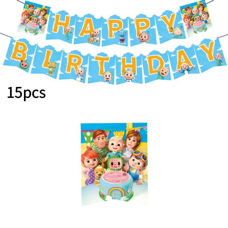 Theme Cartoon Birthday Party Supplies Set With Paper Napkins Cups