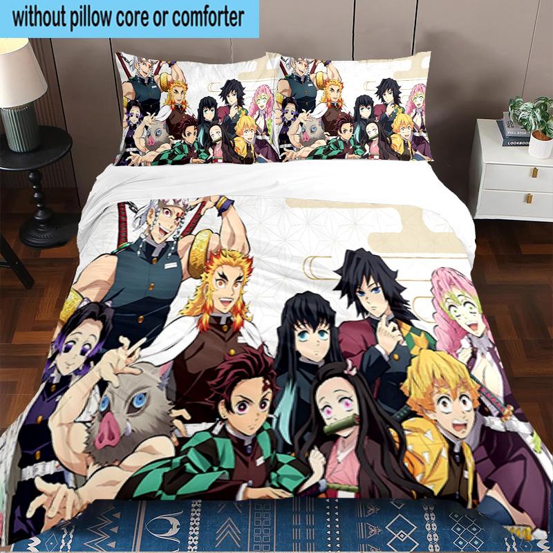 Winter Fantasy Slayer Group 3PCS Bedding set,Ideal for1pc Duvet Cover And 2pcs Pillowcases Perfect for Christmas gift,Ideal for Bedroom, Dormitory
