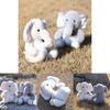 Cute Gray Beige Elephant Cartoon Plush Toy Doll For Birthday Decor