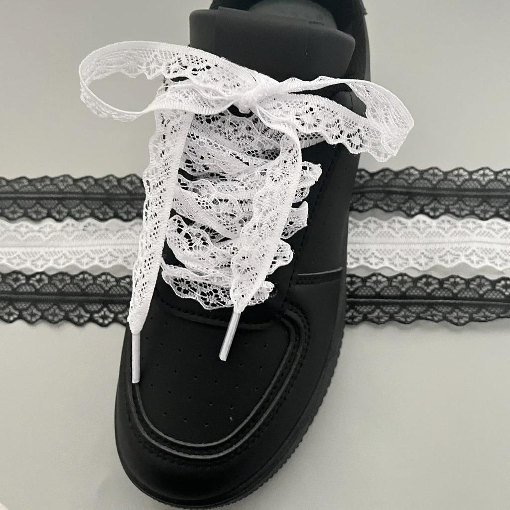1Pair Black White Shoe Laces Accessorices Lace Flat Shoelace for Sneakers Shoelaces for Women Casual Shoes