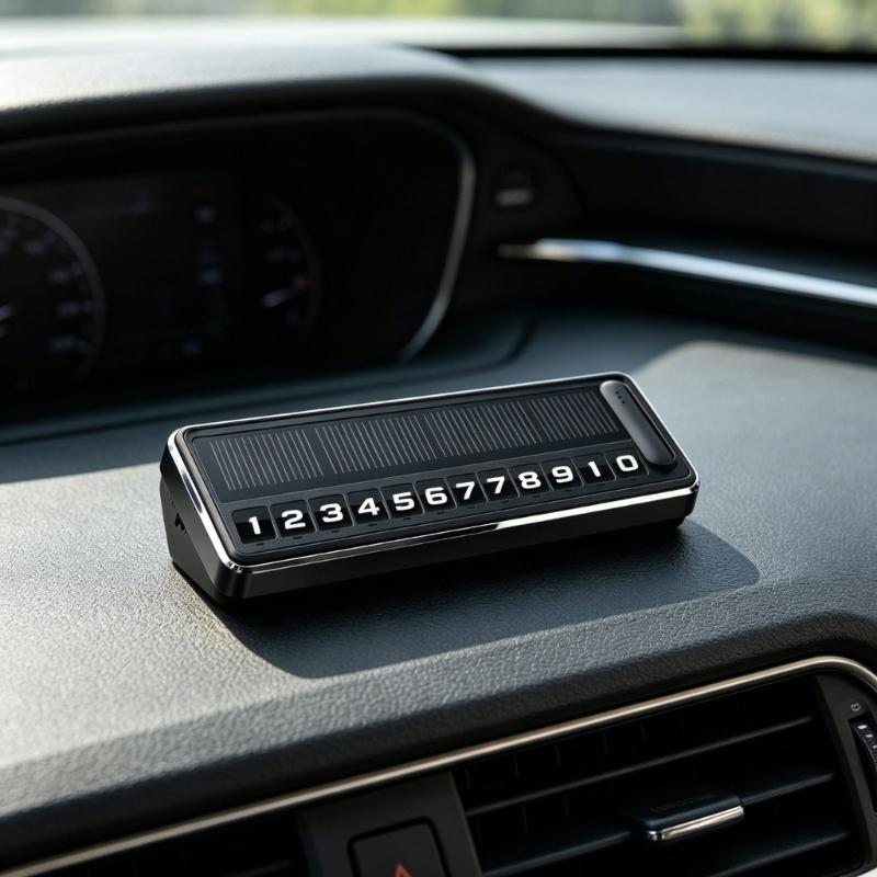 Solar Powered Privacy Parking Phone Number Plate With LED Light And Rotating Switches For Car Motorcycle
