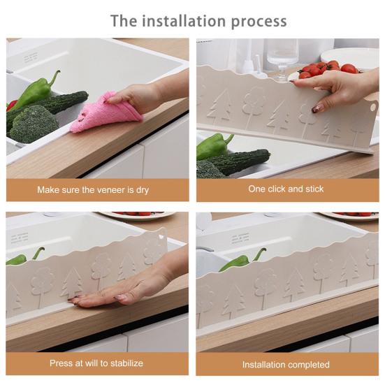 Silicone Tree Sink Splash Guard with Suction Cups Vegetable Washing Water Splash Protector Kitchen Countertop Anti-Splash Board