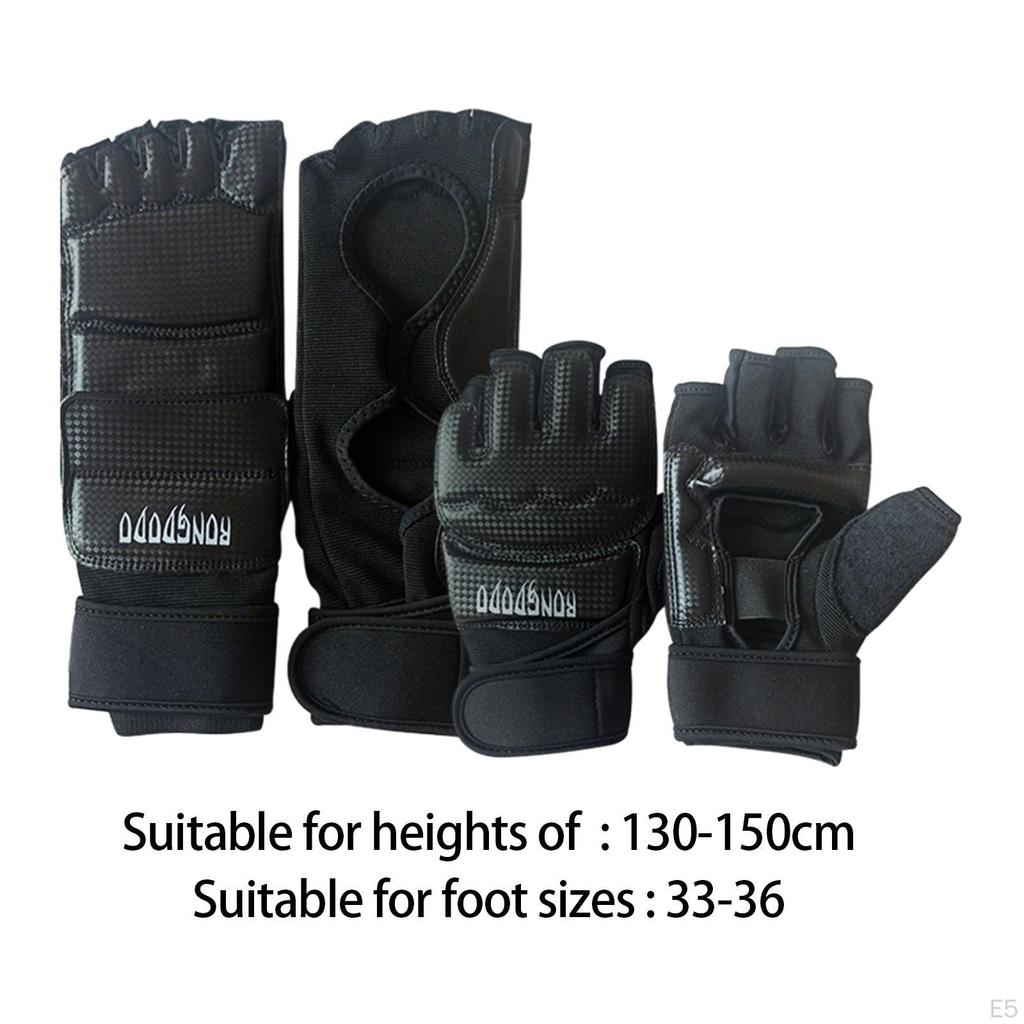 Boxing Gloves Fight Training Mitts Half Finger Hollow Palms PU Leather Durable Mma Punch Bag