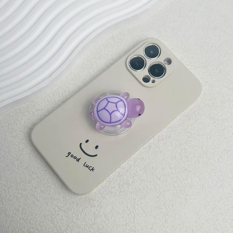 Cute Luminous Turtle Phone Holder Griptok Finger Ring Support For IPhone Samsung Cases Grip Tok Socket Bracket Girl Gift