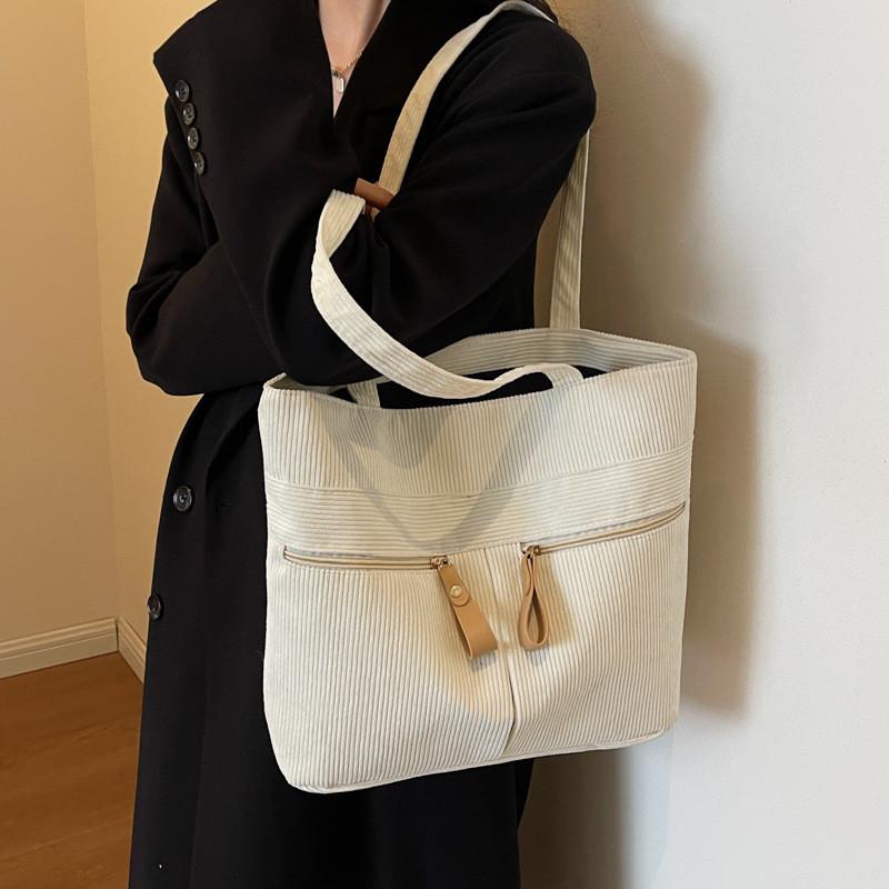 Stylish Large Capacity Women's Canvas Tote Bag Vintage Casual Shoulder Purse