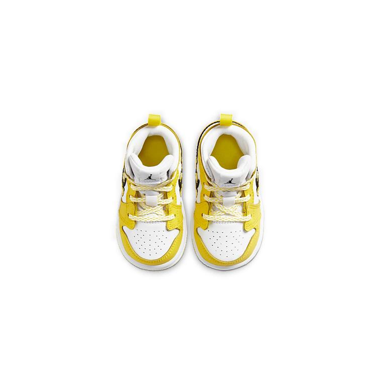 Jordan Air Jordan 1 Mid SE Floral High Top Toddler Shoes Yellow Rose Baby AV5172-700