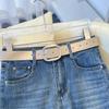 Women's 2026 Spring High-Waisted Blue Micro-Flare Jeans with Slimming Draped Legs