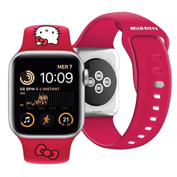 Hello Kitty Hkawmschblr Apple Watch 38/40/41Mm Red/Czerwony Pasek Silikonowy Głowa Kotka