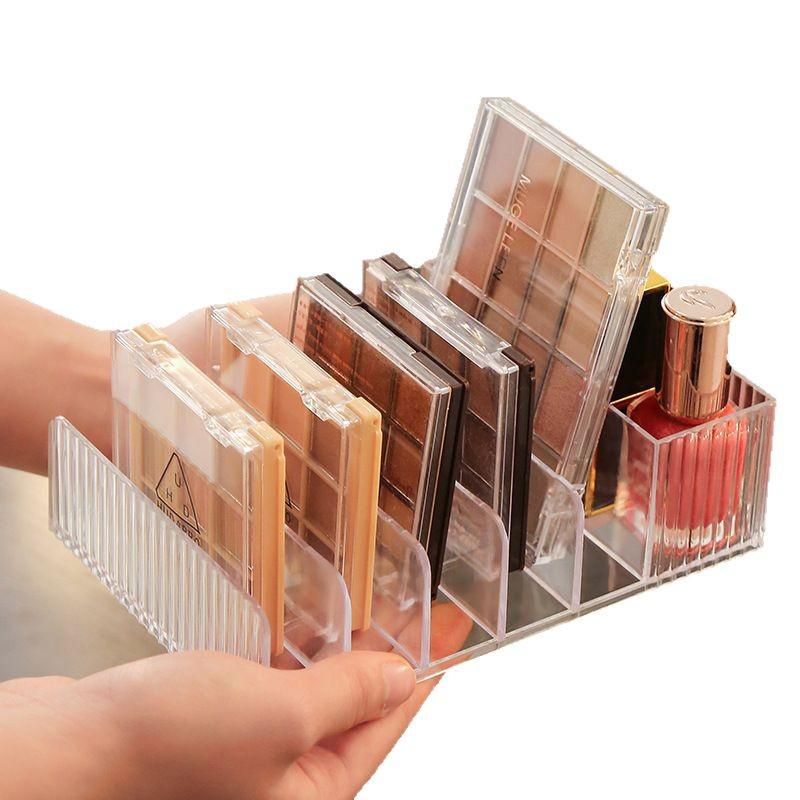 Clear Cosmetics Organizer: All-in-One Storage Box for Lipsticks & Eyeshadows, Divided Makeup Drawer for Dressing Table.
