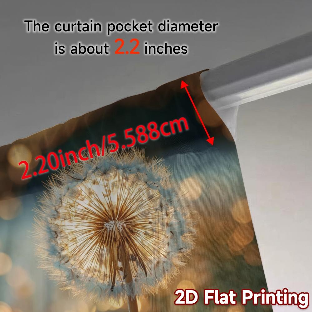 2pcs   2D FLAT PRINTING Curtains (Without Rod) Dandelion Glow(3) Modern Curtain Fabric Machine Washable Fabric Curtains Gifts for