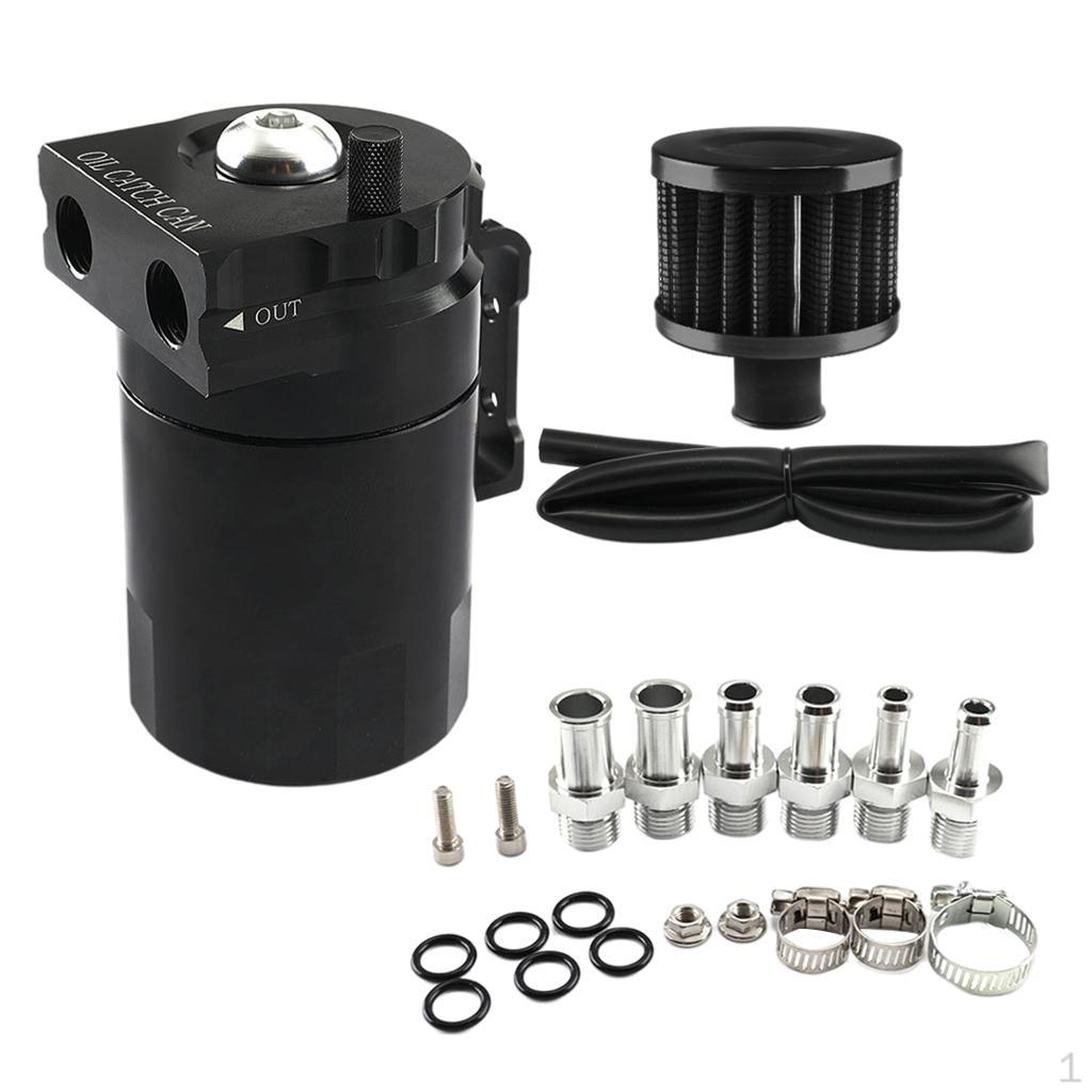 

300ml Universal Oil ,Breather Filter Reservoir Accessories Polish Baffled Aluminum Black with Filter