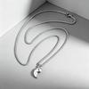 Mystical Ba Gua Zircon Necklace for Men Women, Stainless Steel Silver Taoist Pendant, Lucky Jewelry Gift
