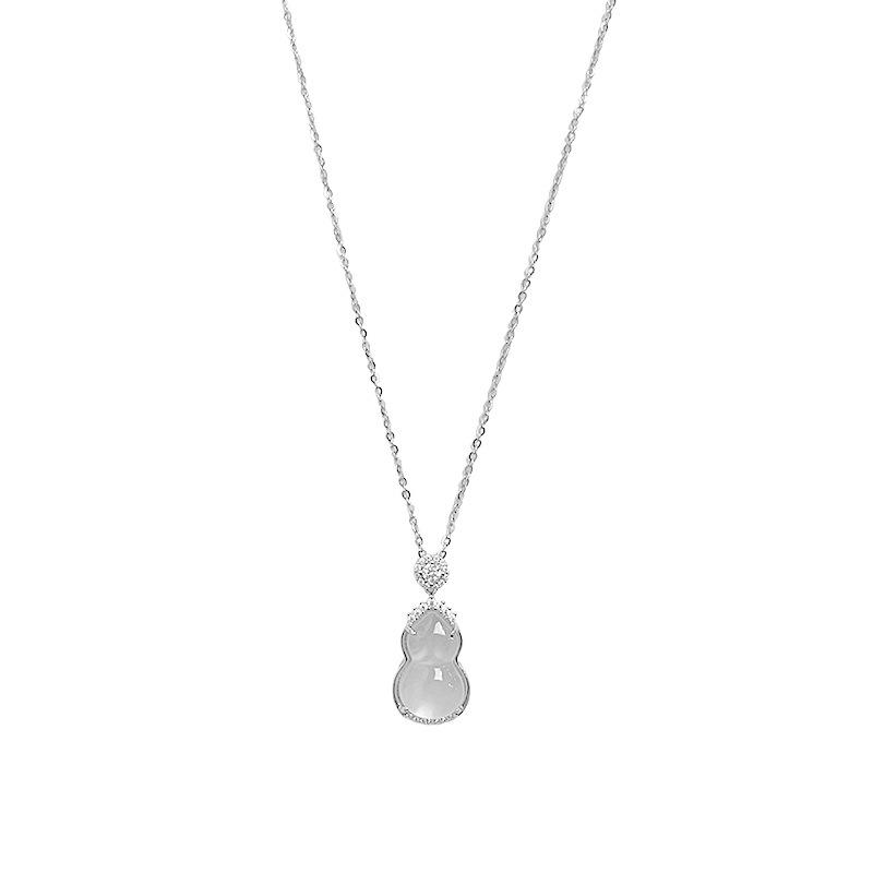 Gourd Round Zirconium Necklace with Fresh and Cool Temperament, Versatile Design, Niche Clavicle Chain