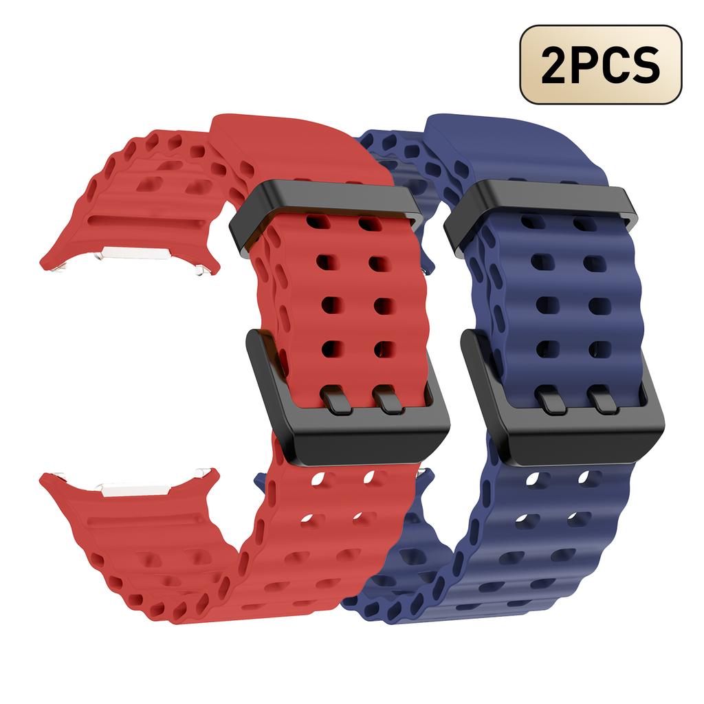 2pcs Silicone Watch Bands for Samsung Galaxy Watch Ultra 47mm, Square Hole Design, Multi-Color, Perfect Compatibility, Smartwatc