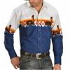 Western Style Long-sleeve Shirt, Men's Fashion Top with Geometric Pattern