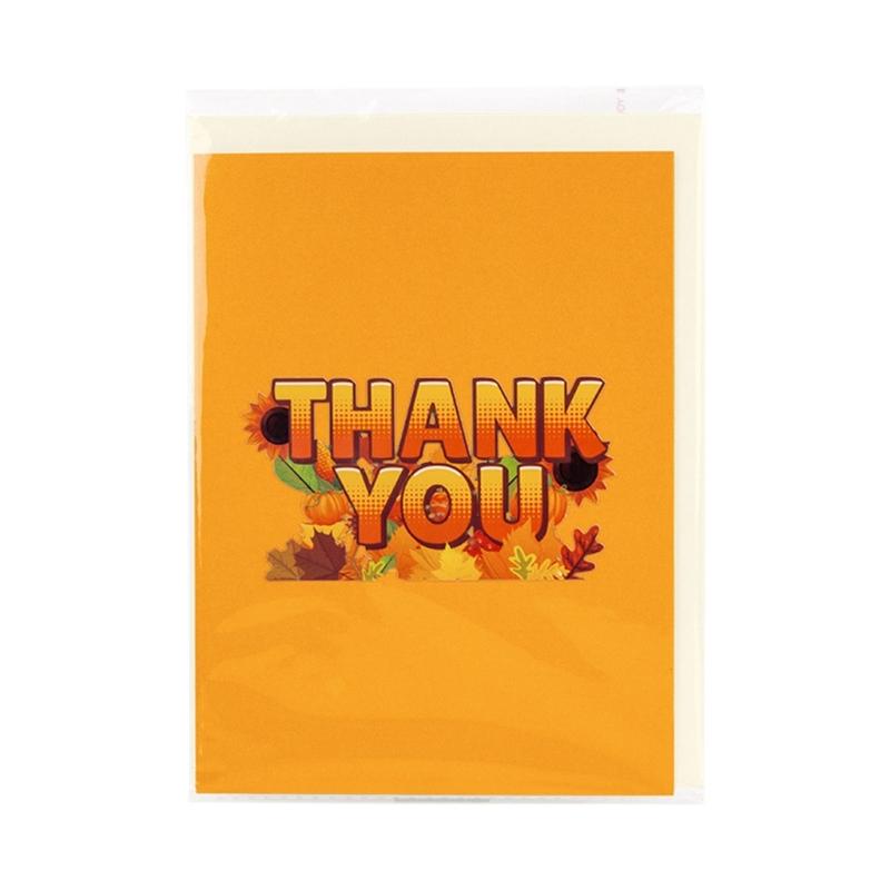 Popup Thanksgiving Greeting Card Handcrafted Harvest Theme Paper Card