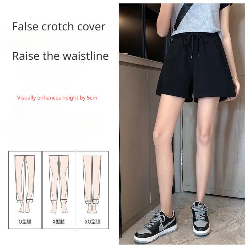 Loose Casual Pants Drawstring Sports Shorts Women Summer Thin High Waist Show Thin Outside Running Three-quarter Trousers