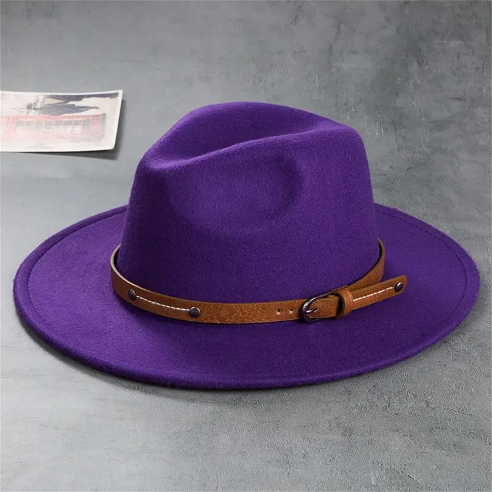 Wool Fedora Hat For Women Men Winter Autumn Fashion Church Jazz Hats Viking British Flat Brim Felt Hat Outdoor Casual Fedoras
