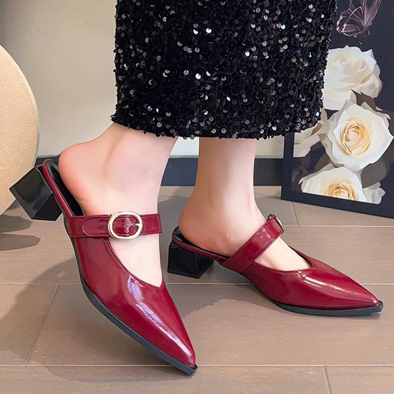 Fashion High Heels Summer Woman Slippers Pointed Toe Elegant Shoes Fashion Dress Pumps Slingback Women Mules Shoes 2025 Zapatos De Mujer