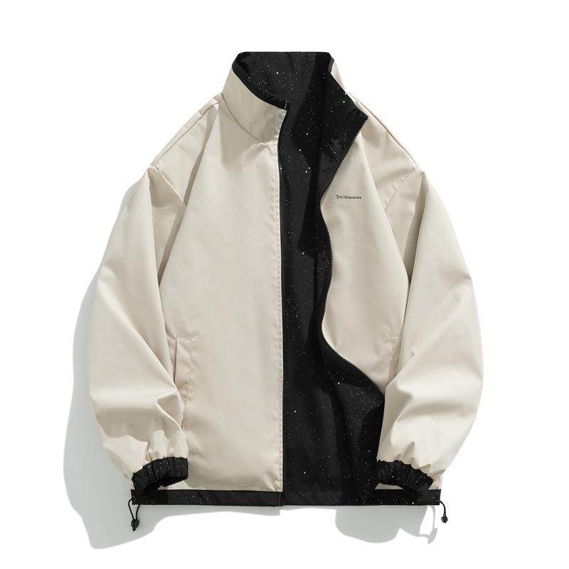 Jacket, cargo jacket, spring and autumn new fashion, handsome couple, reversible stand-up collar, loose jacket, versatile casual