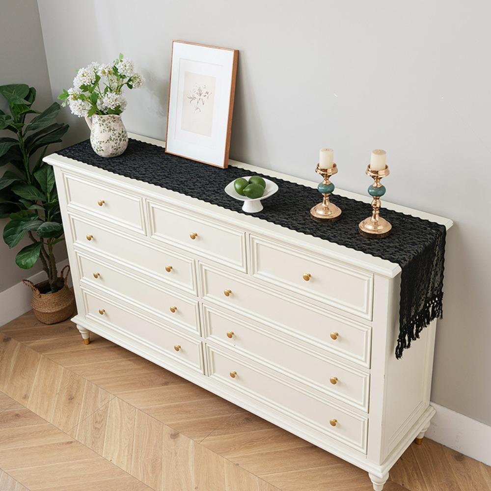 Rechteckiger französischer Spitzen-Tischläufer Nordische Tischdecke Romantische Tischfahne Versammlung