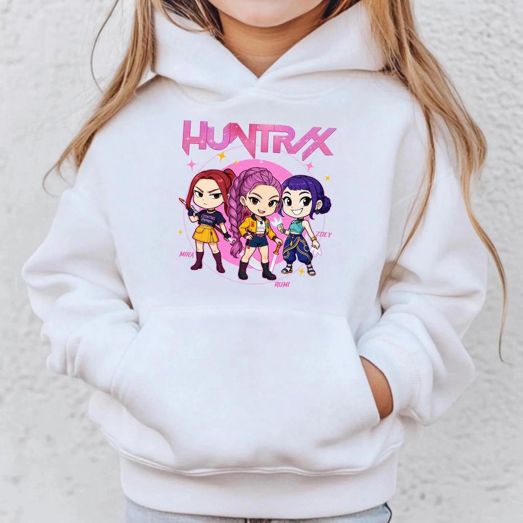 Autumn Huntrix Demon Hunter 3D Printed Hoodies Fashionable Casual Sports Long Sleeved Children's Girl Hooded Sweatshirts