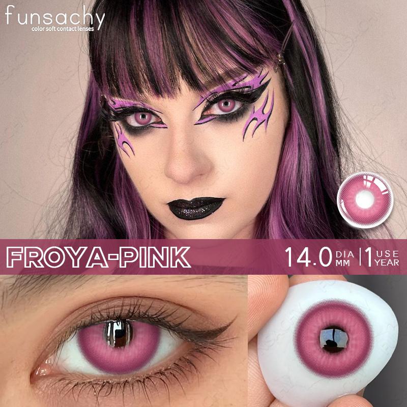 FUNSACHY 1 Pair Colored Contact Lenses for Cosplay Red Vampire Cosplay Halloween Party Makeup Softlens Anime Coser Accessories