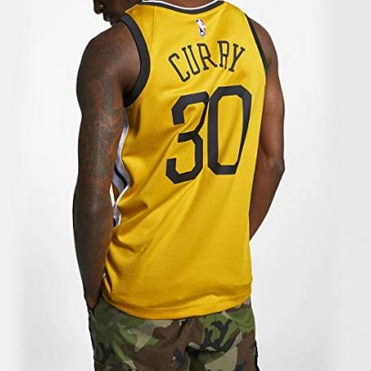 Nike NBA Earned Edition Dres Golden State Warriors Stephen Curry Pánský dres Žlutý BQ1159-731