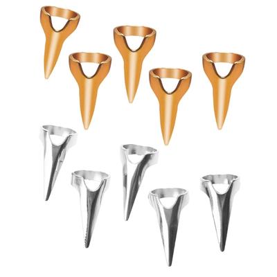 5-Pieces Punk Rock Gothic Nail Claws Ring Metal Hair Separation Rings for Cosplay Party Vintage Jewelry Accessories
