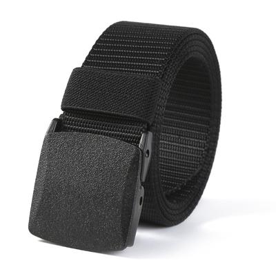 Anti-allergy Belt Men Canvas Belt Tide Sports Outdoor Nylon Ironless Metal Plastic Buckle Leisure Fabric Trouser Belt