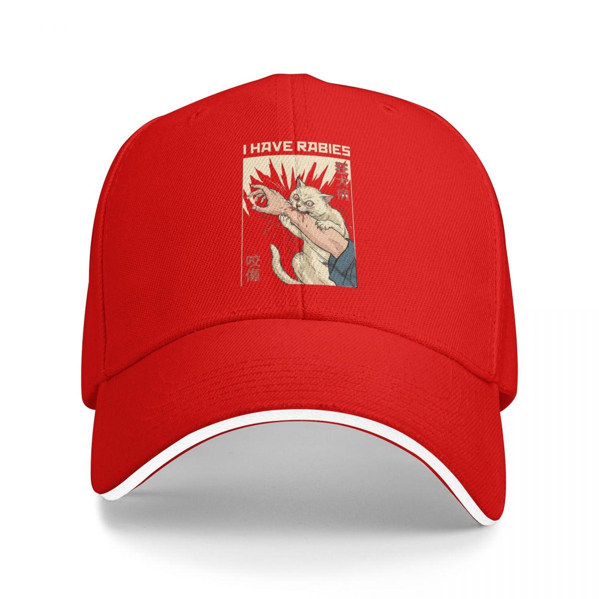 Baseball Caps I Have Rabies Cat Biting Hand Anime Graphic FeUnisex Unisex Outdoor Spring Caps One Size