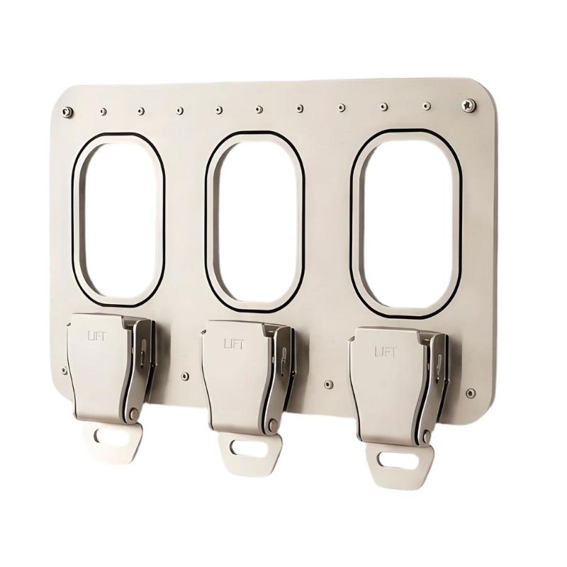 Key Rack for Wall with Metal Aviation Style Detail, Entryway Storage Holder for Hallway, Office, and Home Access