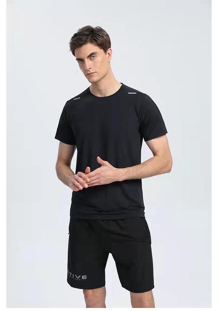 2024 Men's Quick-Dry Breathable Running T-Shirt - Round Neck, Short-Sleeved Fitness Top