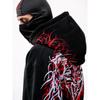 Felpa con Cappuccio Riflettente Stampa Gotica Uomo Donna Harajuku Streetwear Oversize Nera Felpa con Cappuccio Hip Hop Pullover Top Nuovo