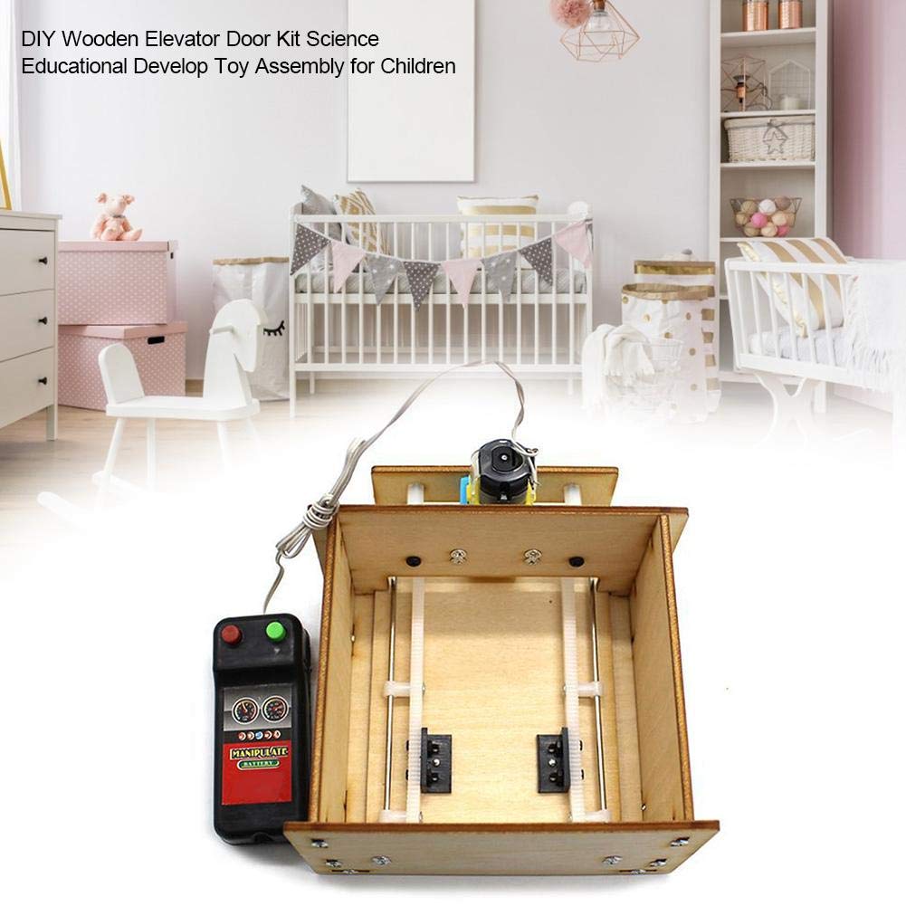 Elevator Educational Learning Science and Technology DIY Wooden Elevator Door Science Building Toy for Kids Toy, Tool, Experiment, Kit, Education,